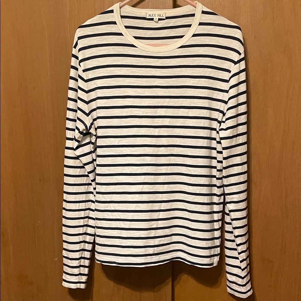 Alex Mill Black and White Striped Long Sleeve Tee
